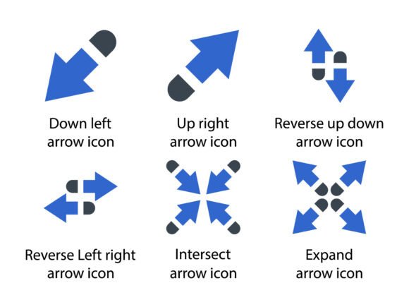 Arrows Icon Set 2: A Modern Design Boost for Bloggers and Publishers