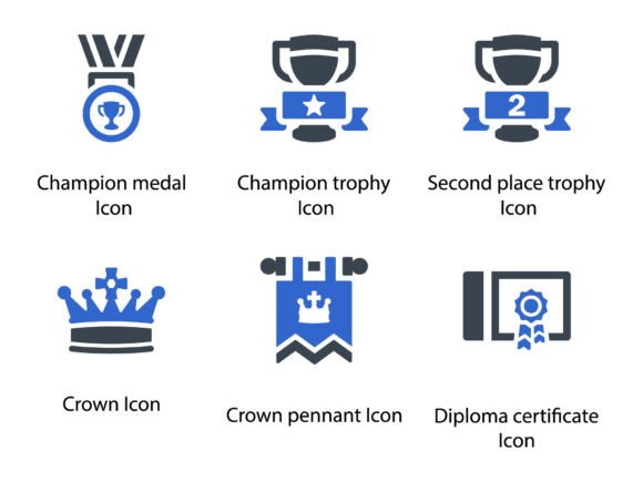Awards Icon Set 4: A Graphic Design Asset for Commercial Projects