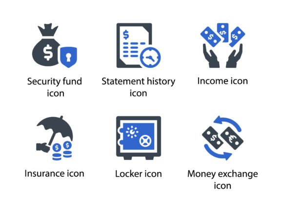 Banking Icon Set 3: A Versatile Graphic Design Asset for Creative Projects