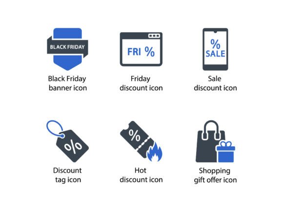 Black Friday Icon Set 1: A Modern Design Asset for Content Creators