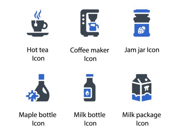 Breakfast Icon Set 4: A Versatile Graphic Design Asset for Creative Projects