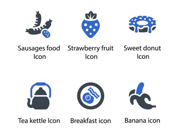 Breakfast Icon Set 6: A Graphic Design Asset for Polished Content Publishing