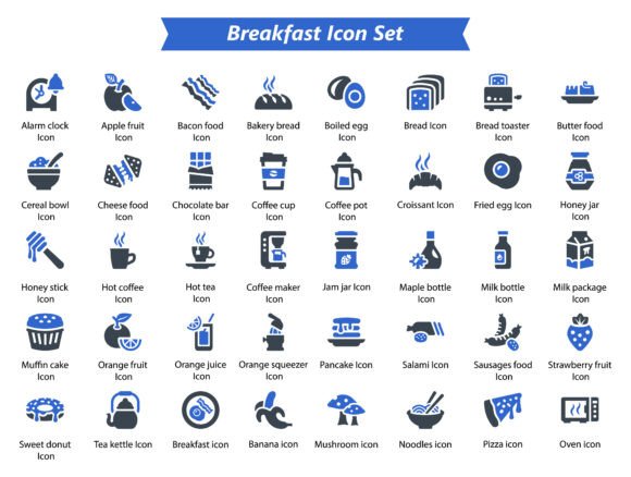 Breakfast Icon Set: A Practical Graphic Design Asset for Creative Sellers