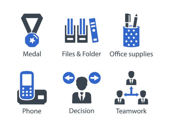 Business Office Icon Set 11: A Versatile Graphic Design Asset for Local Branding