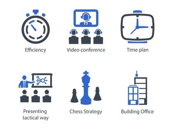 Business Office Icon Set 3: A Refined Graphic Design Asset for Digital Sellers