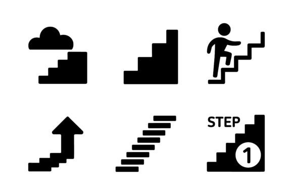 Career Ladder Growth Icon Set EPS: A Designer’s Take on Professional Graphics