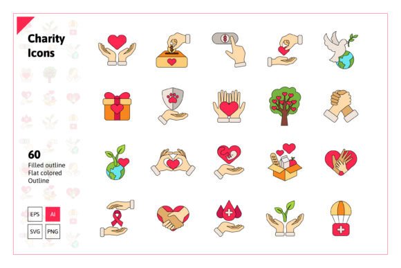 Charity Icon Set: A Powerful Graphic Design Asset for Marketers