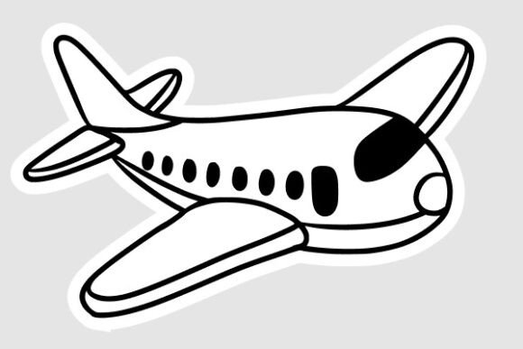 Cute Airplane Illustration: A Versatile Graphic Design Asset for Content Creators