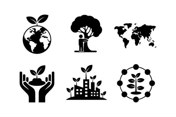 Environment Sustainability Icon Set: A Powerful Graphic Design Asset for Content Creators