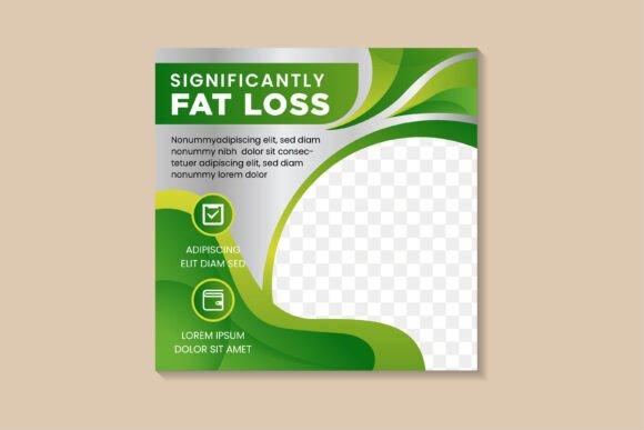 Fat Loss Square Banner: A Bold Graphic Design Asset for Social Media Templates