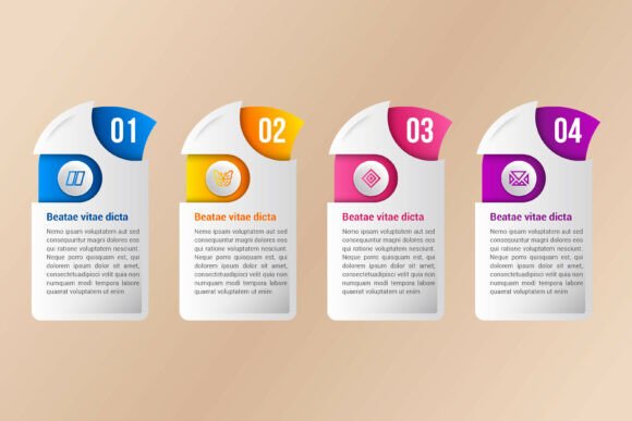 Four Step Infographic Element Banner for Modern Content Design