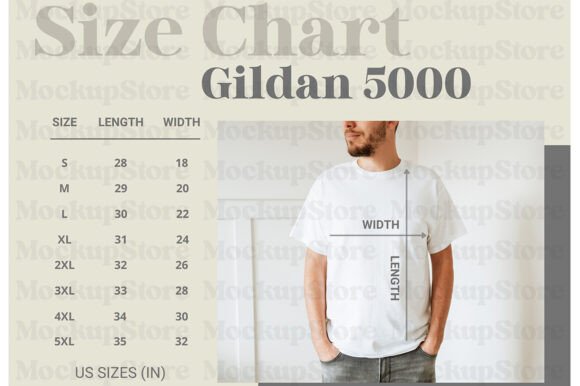 Gildan 5000 Size Chart Graphics for Authentic Local Branding