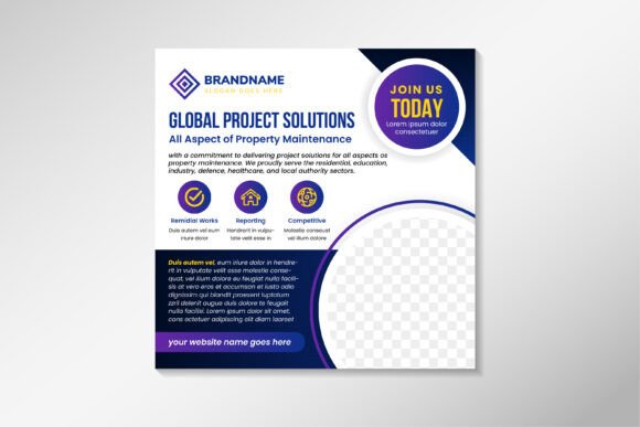 Global Project Square Banner – A Graphic Design Asset for Social Media and Web Publishing