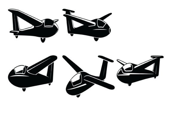 Gyrocopter Autogyro Aircraft Silhouette: A Modern Graphic Design Asset for Creative Projects