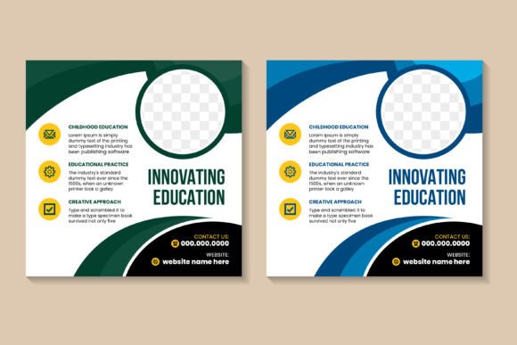 Innovating Education Square Banner: A Graphic Design Asset for Crafters