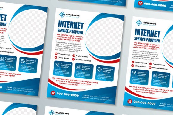 Internet Services Vertical Flyer: A Strong Graphic Design Asset for Branding