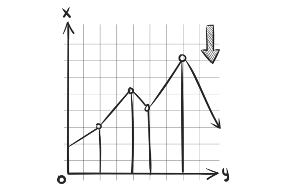 Line Chart Doodle: A Decline Graph for Embroidery Projects