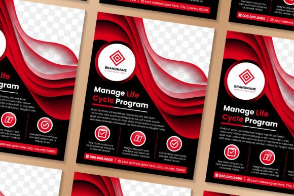 Manage Life Vertical Flyer: A Bold Graphic Design Asset for Modern Branding