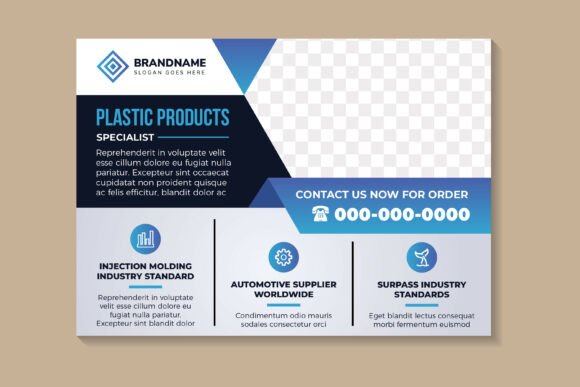 Plastics Products Horizontal Flyer: A Modern Graphic Design Asset for Content Creators