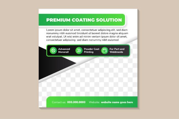 Premium Coating Square Banner – A Polished Graphic Design Asset for Content Publishing