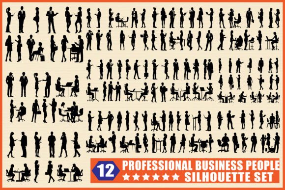 Professional Business People Silhouette: A Premium Graphic Design Asset for Crafters