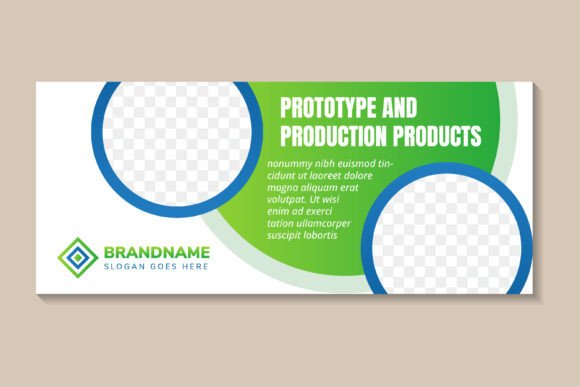 Prototype and Production Horizontal Bann: A Modern Graphic for Social Media Templates