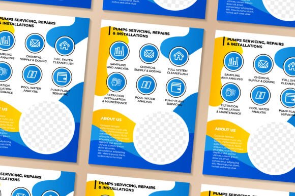 Pumps Servicing Vertical Flyer: A Versatile Print Template for Designers