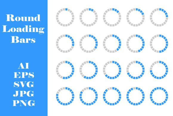 Set of Round Loading Bars: A Versatile Graphic Design Asset