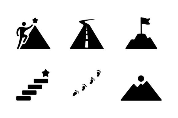 Success Achievement Icon Set EPS: A Graphic Design Asset for Professional Web Content
