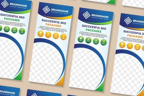 Successful SEO Vertical Banner: A Graphic Design Asset for Print Templates
