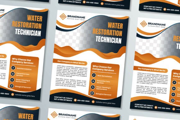 Water Restoration Vertical Flyer – A Premium Graphic for Print Projects